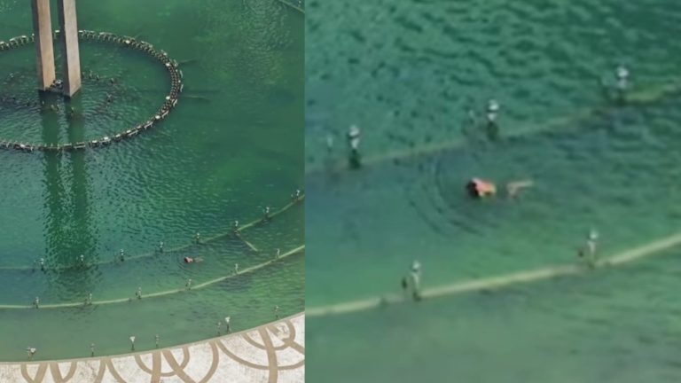 Bukan Orang Iseng, Video Pria yang Viral Berenang di Bundaran HI Ternyata Petugas yang Lakukan Pengecekan