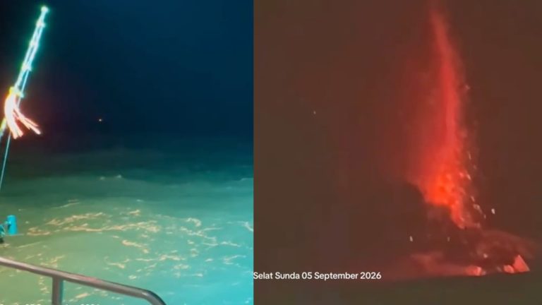 Sudah Berada di Selat Sunda Sehari Sebelum Erupsi, Pemancing Ini Bagikan Situasi Detik-detik Gunung Anak Krakatau Muntahkan Lava Pijar