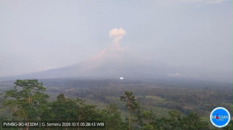 Gunung Semeru Erupsi Beruntun Minggu Pagi, Status Masih Siaga